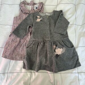 Gray and Pink Kids Dresses